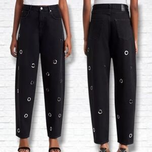 FRAME The Narrow Grommet High Rise Barrel Jeans in Trouble Size 29 NWT